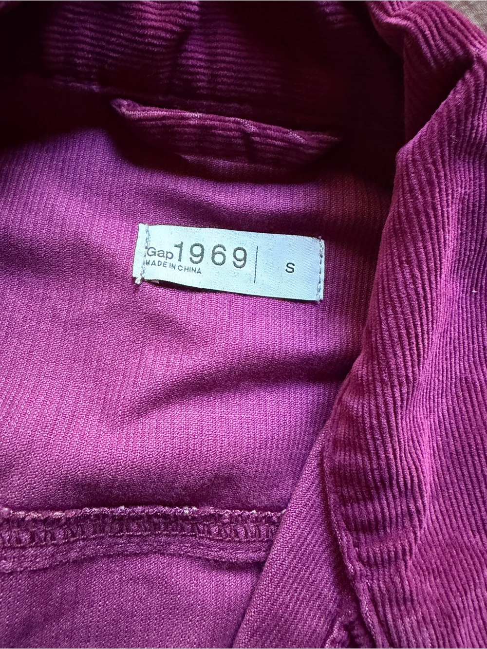 GAP Corduroy Jacket in Deep Berry - Picture 3 of 3